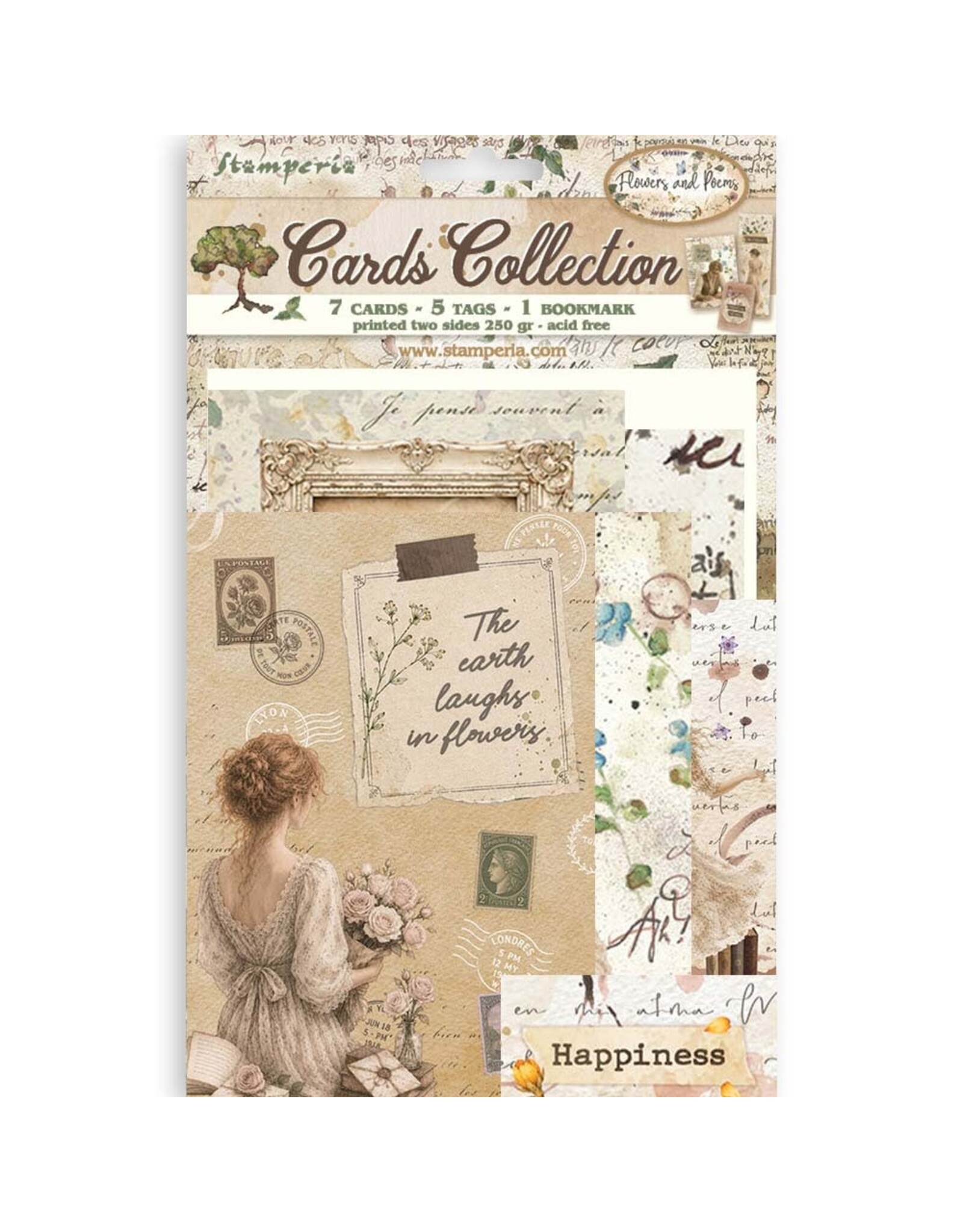 STAMPERIA STAMPERIA FLOWERS AND POEMS COLLECTION DE CARTES