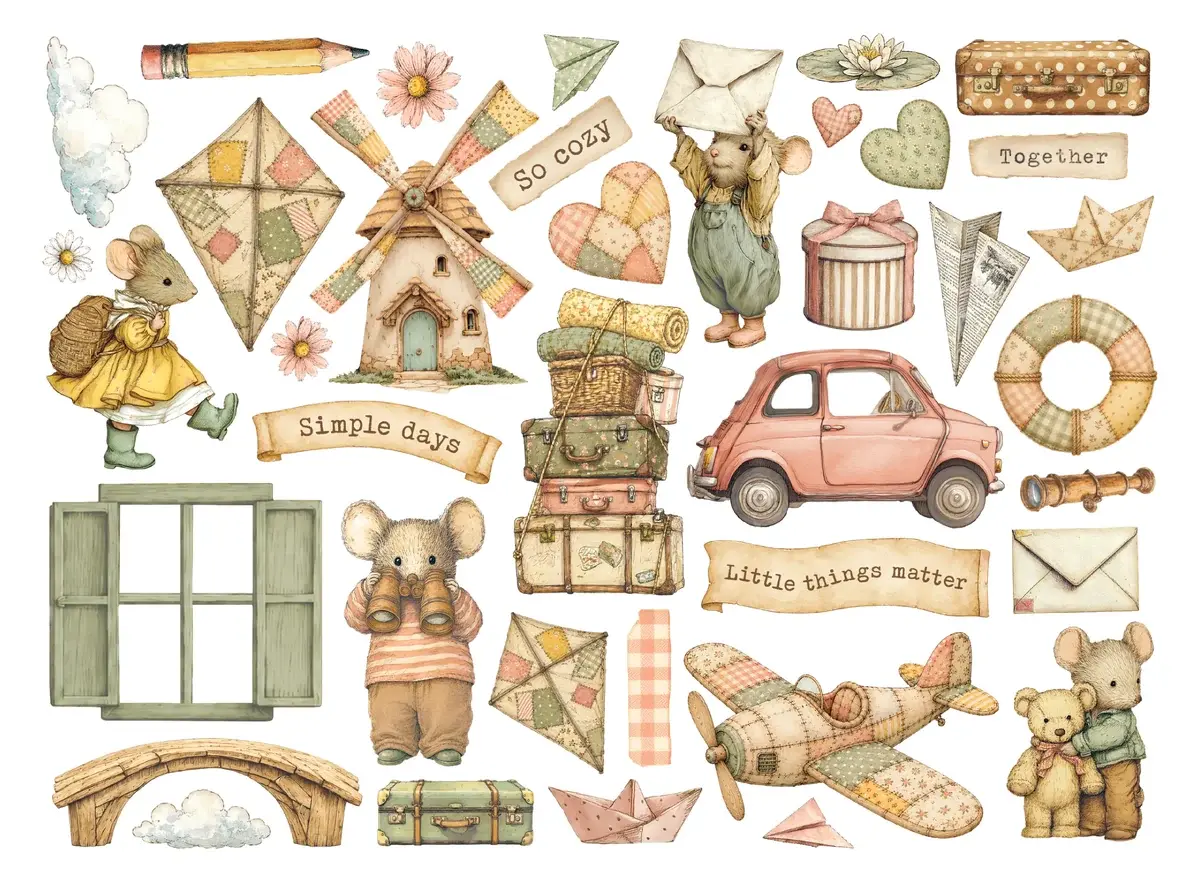 STAMPERIA STAMPERIA COZY FAMILY CHIPBOARD DIE CUTS