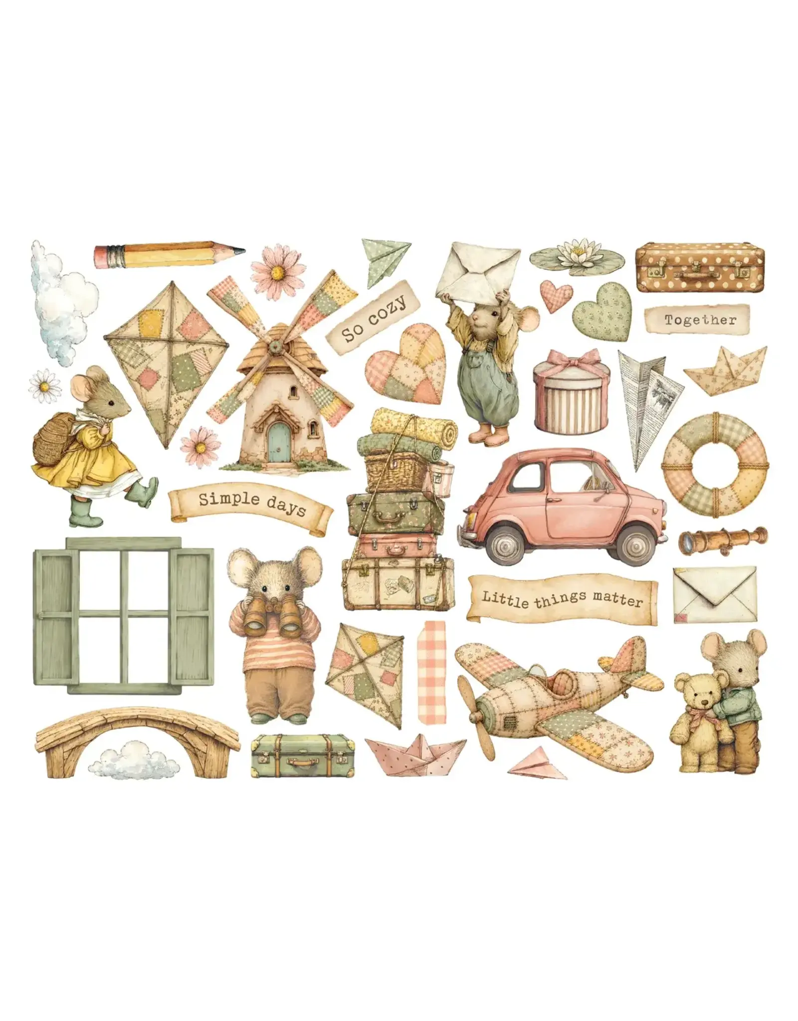 STAMPERIA STAMPERIA COZY FAMILY CHIPBOARD DIE CUTS