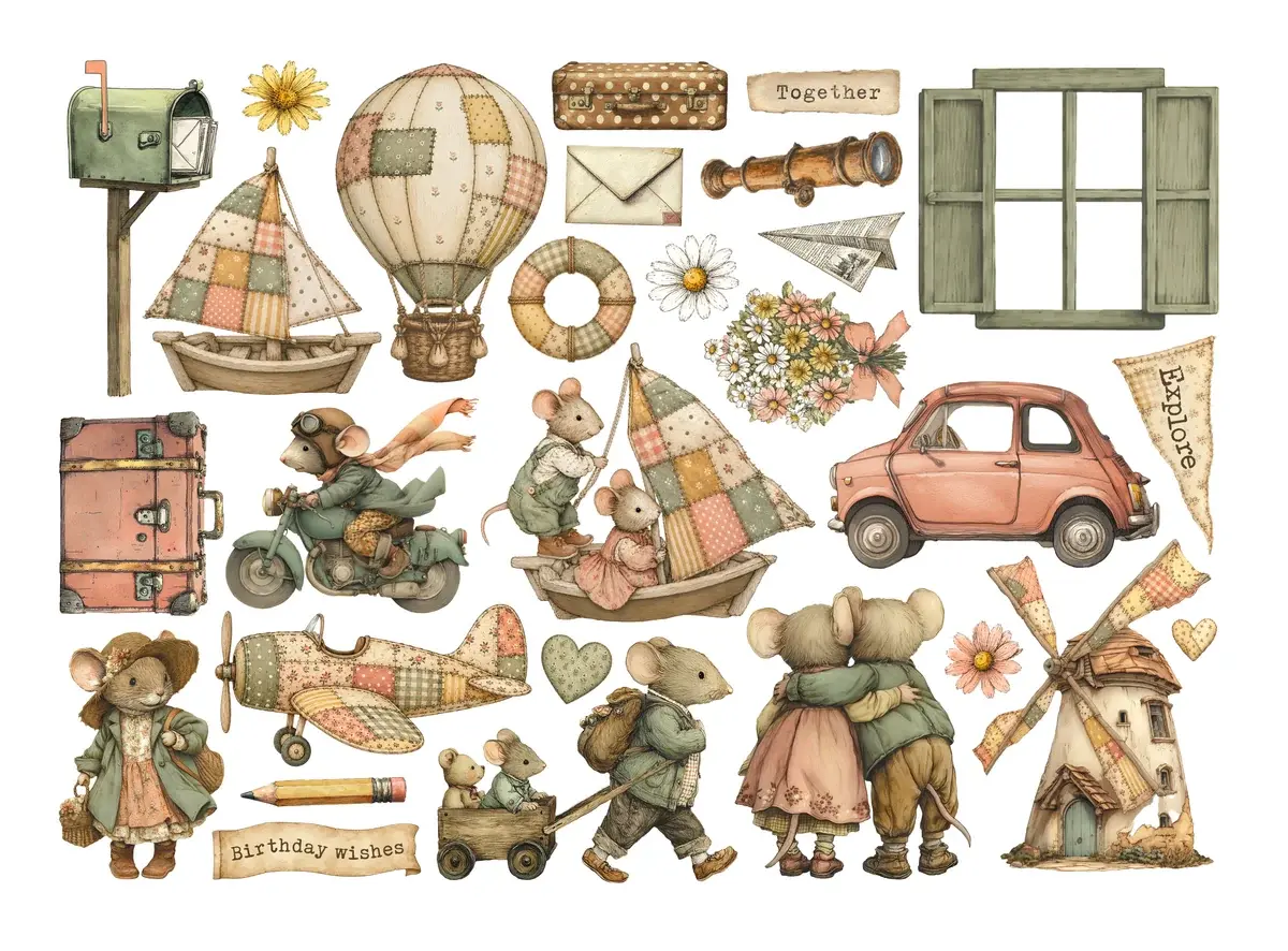 STAMPERIA STAMPERIA COZY FAMILY EPHEMERA ADHESIVE PAPER CUT OUTS