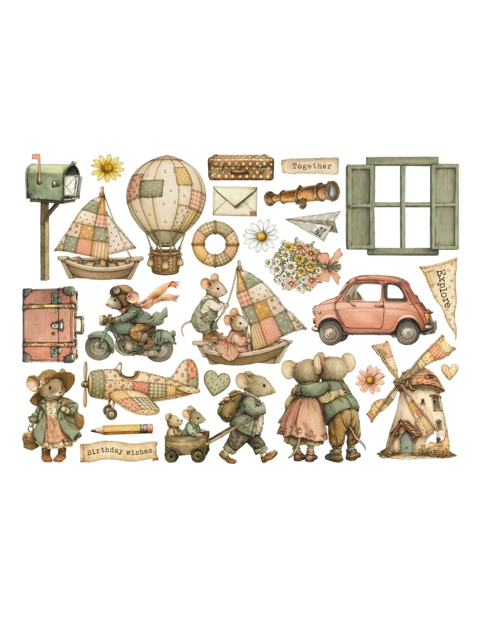 STAMPERIA STAMPERIA COZY FAMILY ÉPHÉMÈRE DÉCOUPAGES EN PAPIER