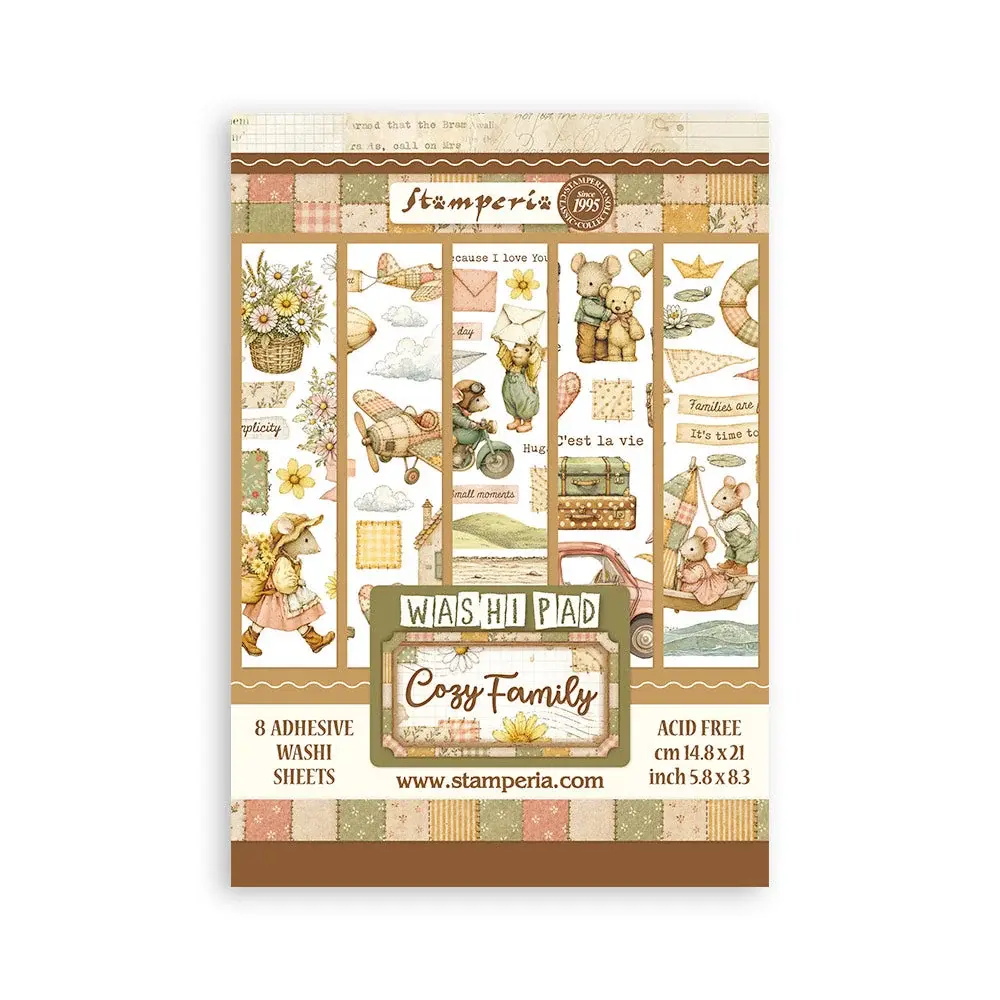 STAMPERIA STAMPERIA COZY FAMILY A5 WASHI PAD