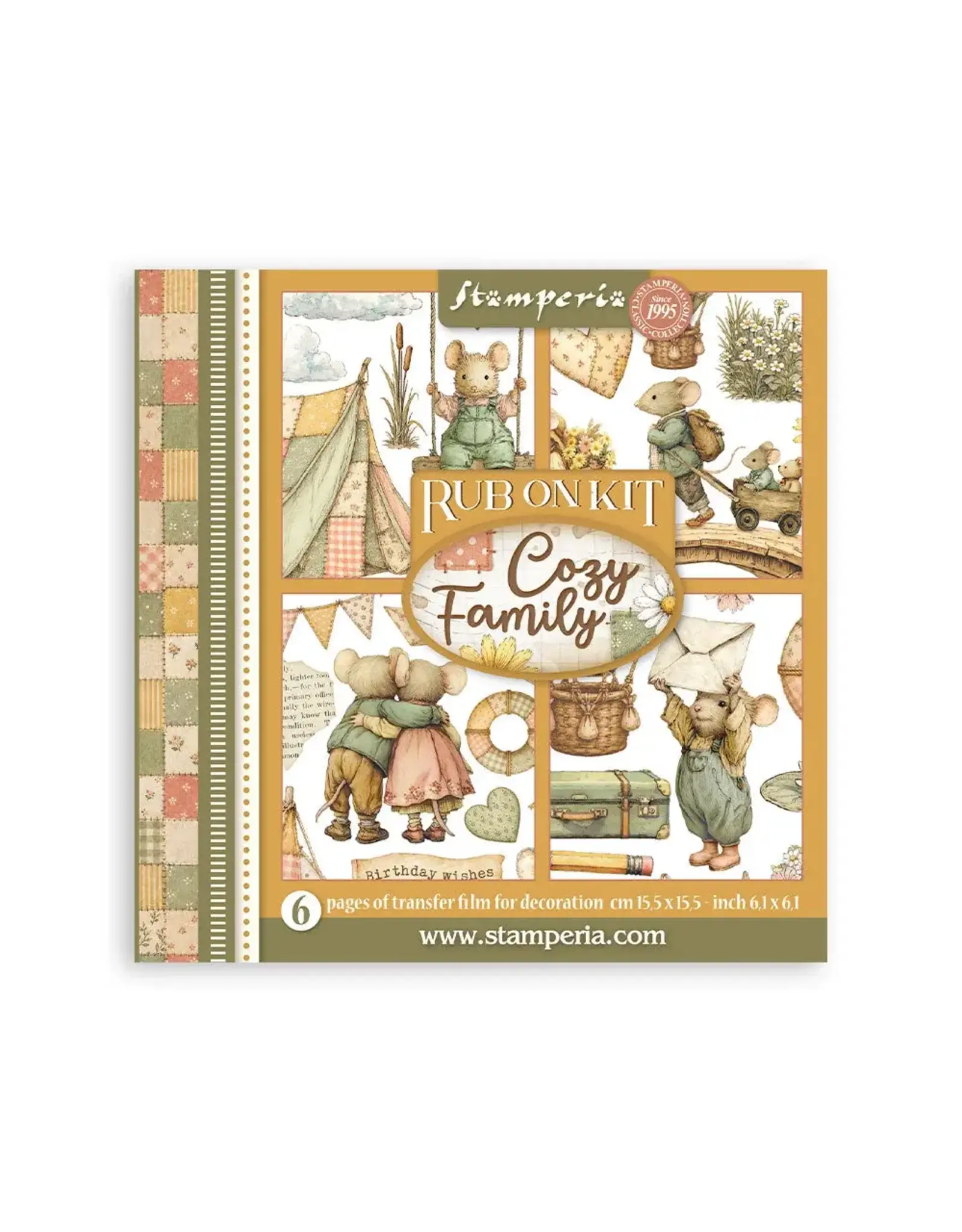 STAMPERIA STAMPERIA COZY FAMILY ASSORTED RUB-ONS 6/PK