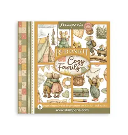 STAMPERIA STAMPERIA COZY FAMILY FEUILLES DE TRANSFERTS 6/PK