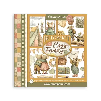 STAMPERIA STAMPERIA COZY FAMILY ASSORTED RUB-ONS 6/PK