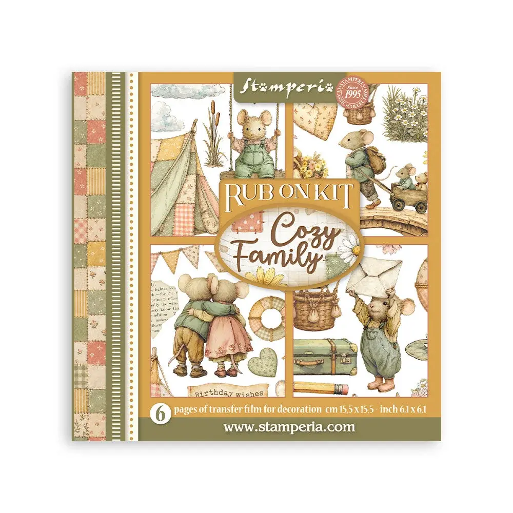 STAMPERIA STAMPERIA COZY FAMILY ASSORTED RUB-ONS 6/PK