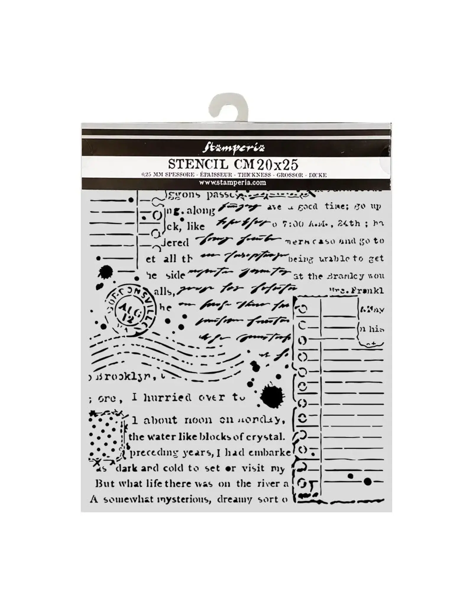 STAMPERIA STAMPERIA COZY FAMILY LETTRES 20x25cm POCHOIR