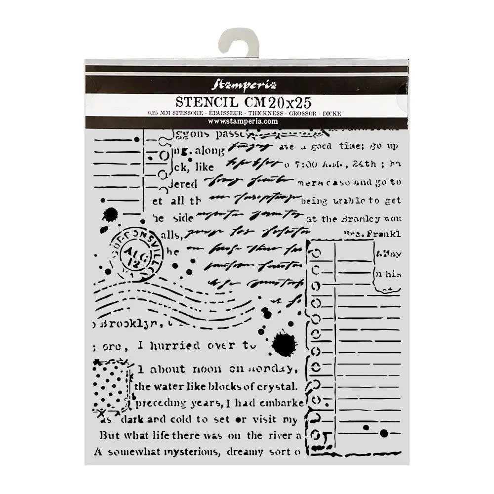 STAMPERIA STAMPERIA COZY FAMILY LETTERS 20x25cm STENCIL