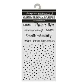 STAMPERIA STAMPERIA COZY FAMILY WRITINGS AND DOTS 12x25cm STENCIL