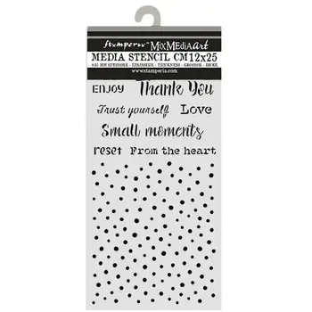 STAMPERIA STAMPERIA COZY FAMILY WRITINGS AND DOTS 12x25cm STENCIL