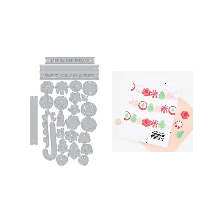 HERO ARTS HERO ARTS CARLY TEE BROCHETTE DE BONBONS NOËL ENSEMBLE DE MATRICES DÉCOUPE