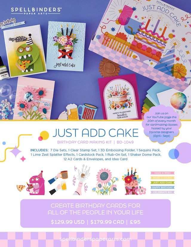 SPELLBINDERS SPELLBINDERS AJOUTE DU GÂTEAU ANNIVERSAIRE KIT DE CRÉATIION DE CARTES