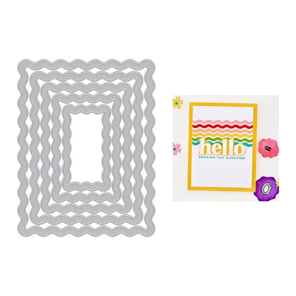 HERO ARTS HERO ARTS CADRES RECTANGULAIRES ONDULÉS ENSEMBLE DE MATRICES DE DÉCOUPE
