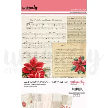 UNIQUELY CREATIVE UNIQUELY CREATIVE MUSIQUE FESTIVE PAPIER DE CRÉATION A4 5/PK
