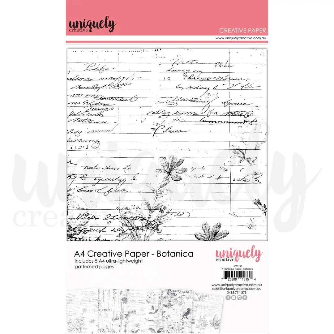 UNIQUELY CREATIVE UNIQUELY CREATIVE BOTANICA A4 CREATIVE PAPER 5/PK