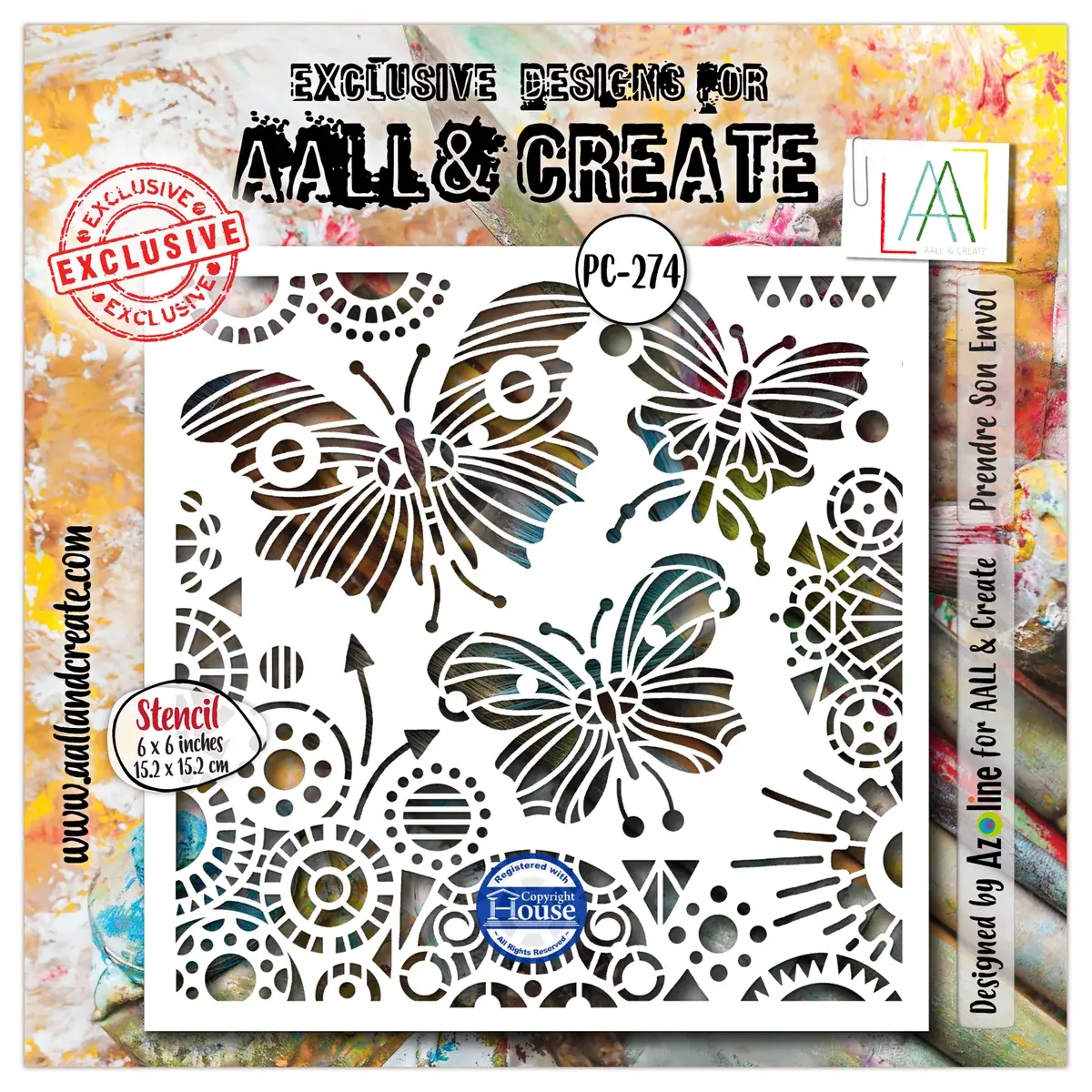 AALL & CREATE AALL & CREATE AZ LINE #274 PRENDRE SON ENVOL 6X6 POCHOIR