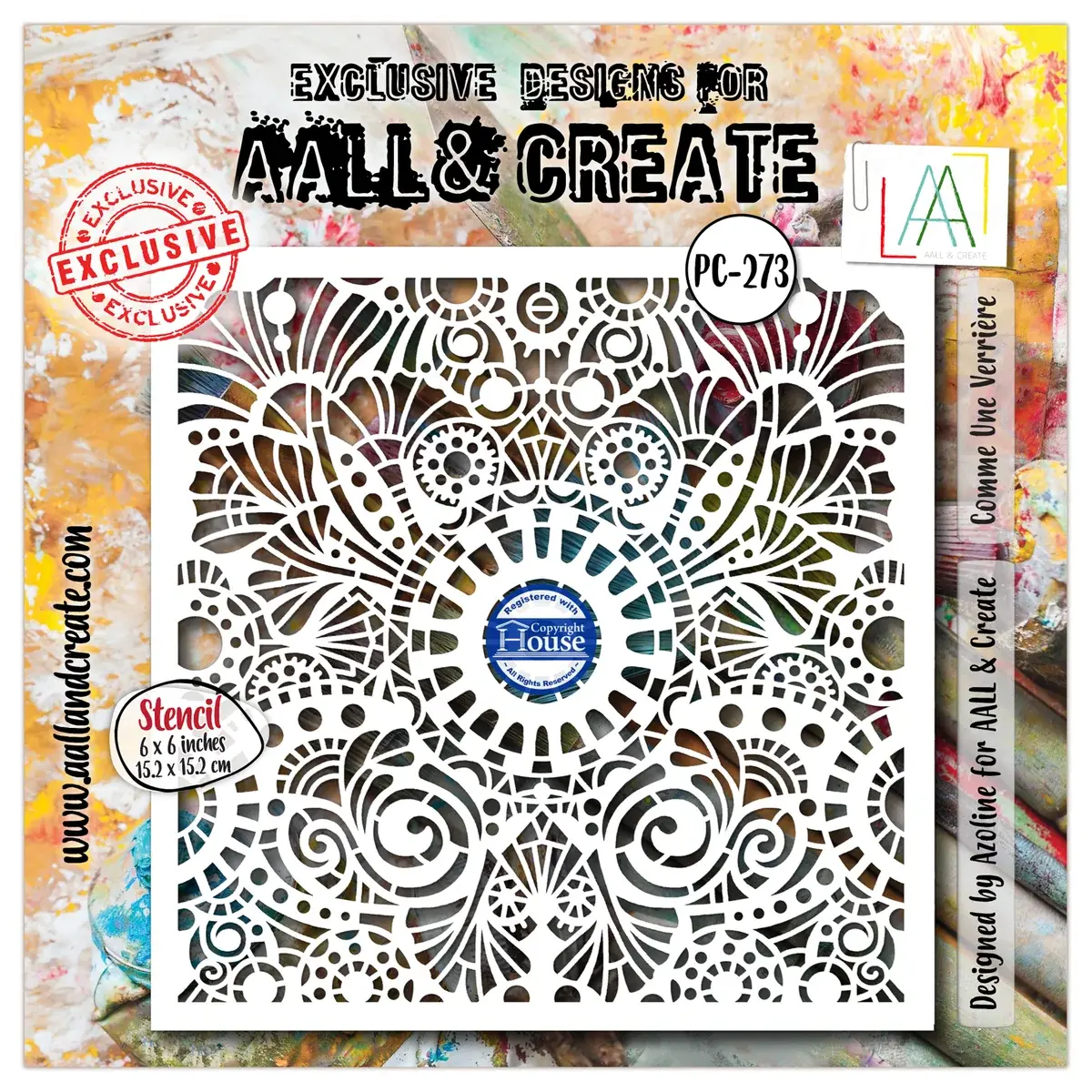 AALL & CREATE AALL & CREATE AZ LINE #273 COMME UNE VERRIÈRE 6X6 POCHOIR