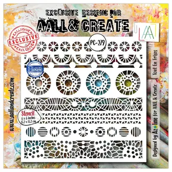 AALL & CREATE AALL & CREATE AZ LINE #279 TOUT EN FRISES 6X6 POCHOIR