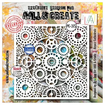 AALL & CREATE AALL & CREATE AZ LINE #275 ROSACE CATHÉDRALE 6X6 POCHOIR