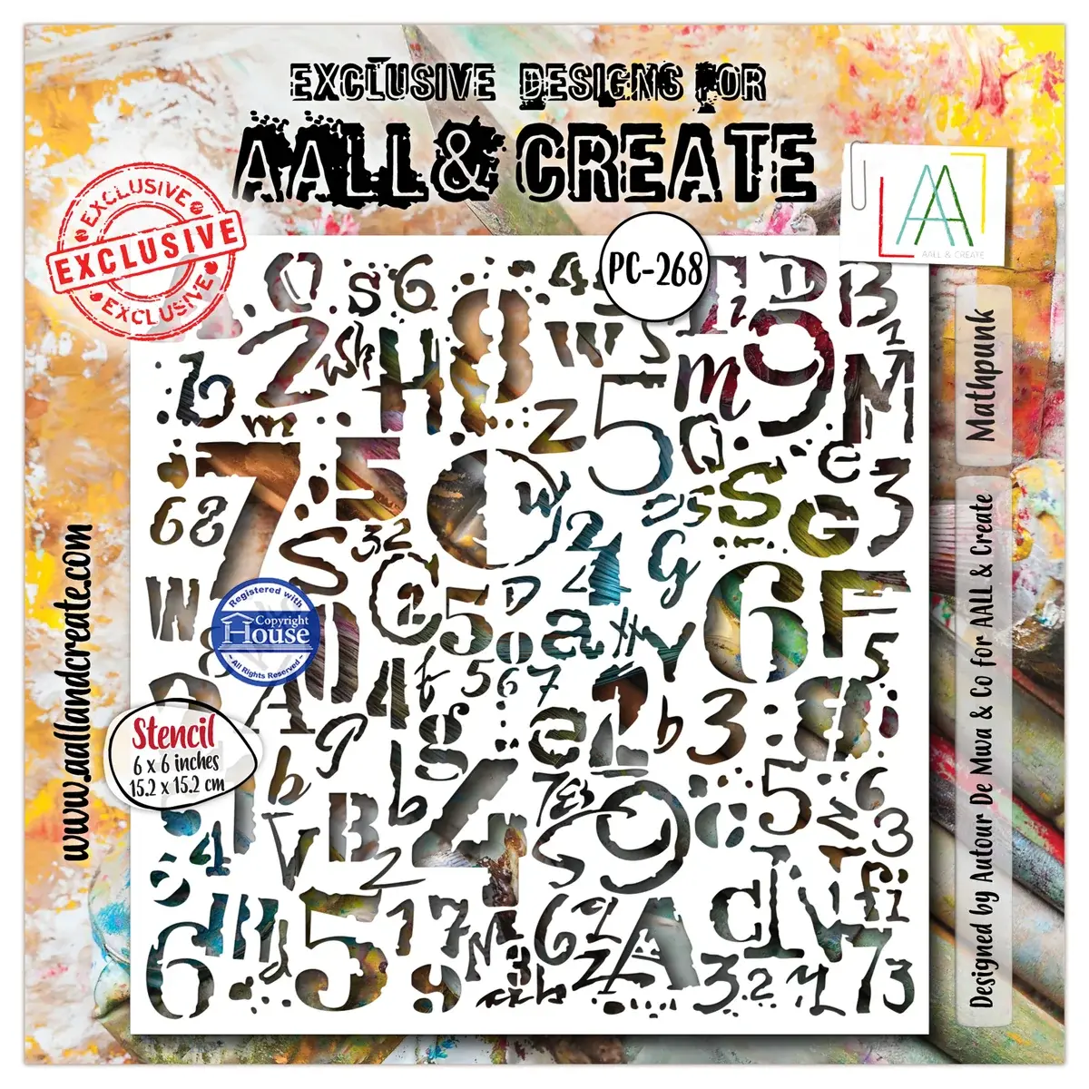AALL & CREATE AALL & CREATE AUTOUR DE MWA #268 MATHPUNK 6X6 POCHOIR