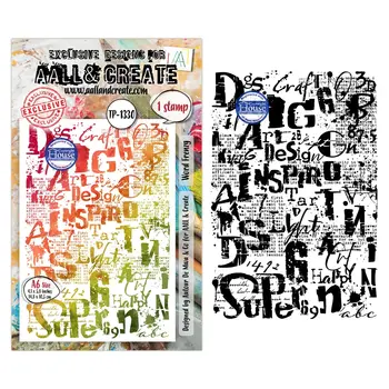 AALL & CREATE AALL & CREATE AUTOUR DE MWA #1330 WORD FRENZY A6 CLEAR STAMP SET