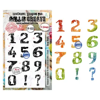 AALL & CREATE AALL & CREATE AUTOUR DE MWA #1333 DIGITS ÉTOUDISSANTS A6 ENSEMBLE DE TAMPONS CLAIRS