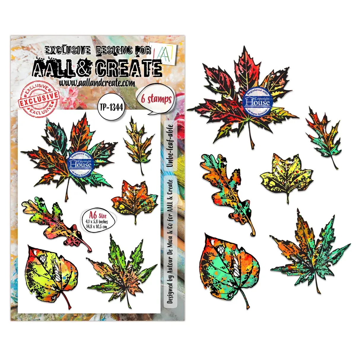 AALL & CREATE AALL & CREATE AUTOUR DE MWA #1344 UNBE-LEAF-ABLE A6 ENSEMBLE DE TAMPONS CLAIRS