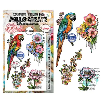 AALL & CREATE AALL & CREATE AUTOUR DE MWA #1348 CHANT DU PERROQUET A6 ENSEMBLE DE TAMPONS CLAIRS