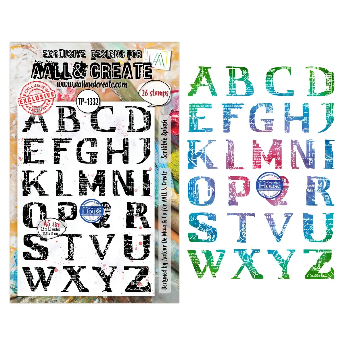 AALL & CREATE AALL & CREATE AUTOUR DE MWA #1332 ÉCLABOUSSURE A5 ENSEMBLE DE TAMPONS CLAIRS