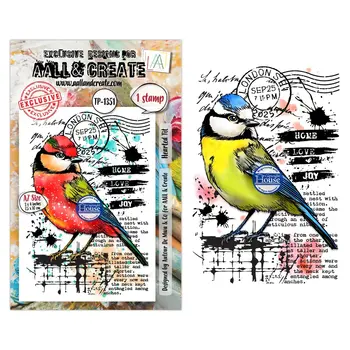 AALL & CREATE AALL & CREATE AUTOUR DE MWA #1351 MÉSANGE À TÊTE NOIR A7 TAMPON CLAIR