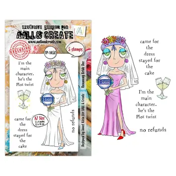 AALL & CREATE AALL & CREATE JANET KLEIN #1450 RUNAWAY BRIDE DEE A7 CLEAR STAMP SET