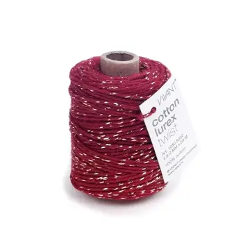 VIVANT LUREX BORDEAUX COTTON CORD 50m
