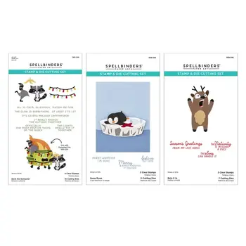 SPELLBINDERS SPELLBINDERS MERRY MAYHEM CLEAR STAMP & DIE BUNDLE