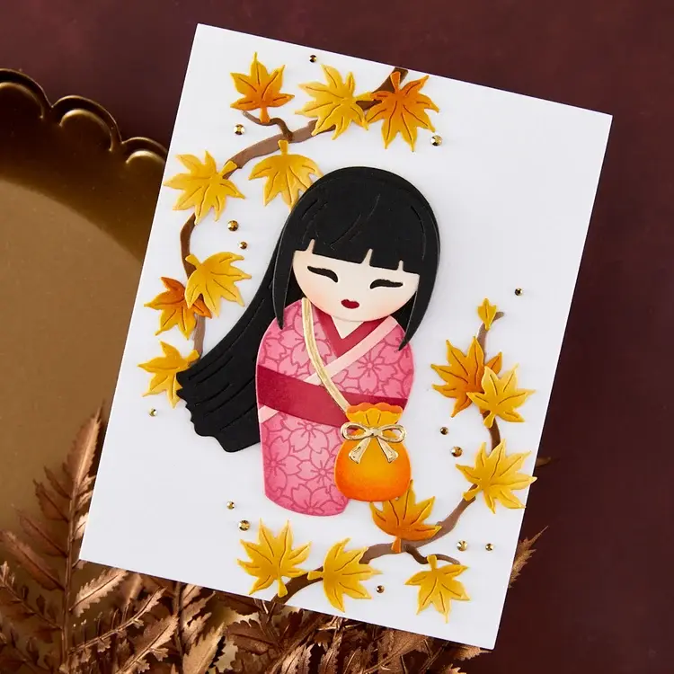 SPELLBINDERS SPELLBINDERS ALEX SYBERIA AUTUMN KOKESHI CLEAR STAMP & DIE SET