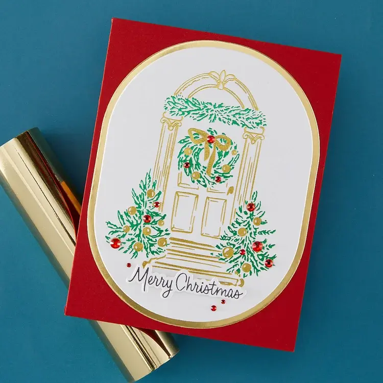 SPELLBINDERS SPELLBINDERS BETTERPRESS FESTIVE EVERGREENS REGISTRATION PRESS + FOIL PLATE & DIE SET