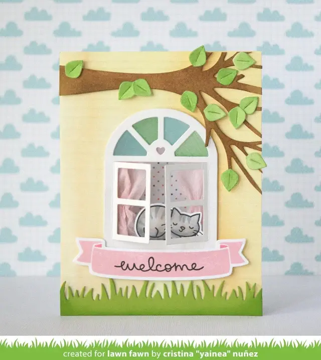 LAWN FAWN LAWN FAWN LEAFY TREE BACKDROP: LANDSCAPE DIE SET