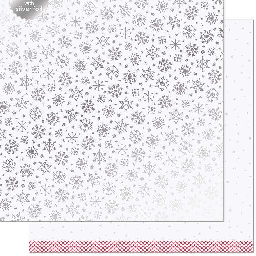 LAWN FAWN LAWN FAWN LET IT SHINE SNOWFLAKES POLAR 12x12 CARDSTOCK