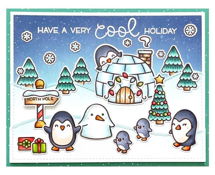 LAWN FAWN LAWN FAWN PENGUIN PARTY CLEAR STAMP SET
