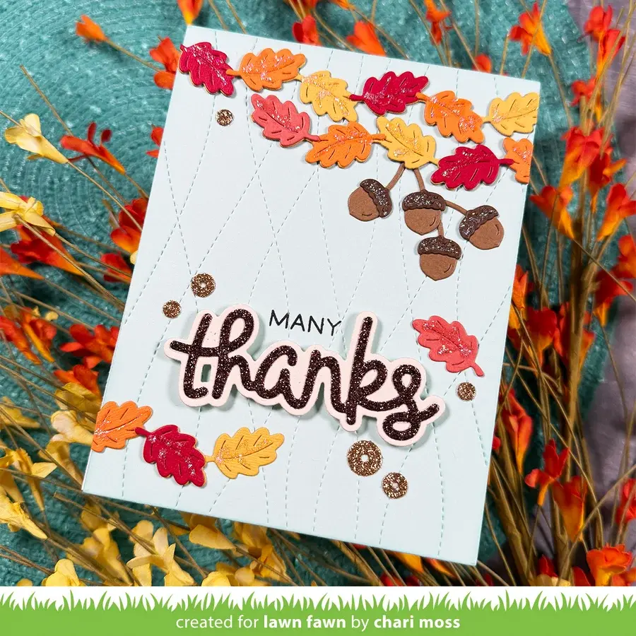 LAWN FAWN LAWN FAWN LEAF AND ACORN BORDER DIE SET