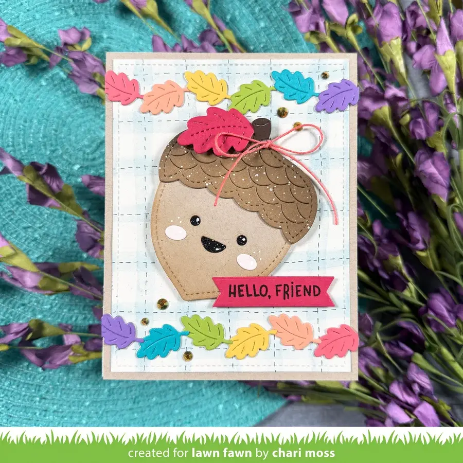 LAWN FAWN LAWN FAWN LEAF AND ACORN BORDER DIE SET