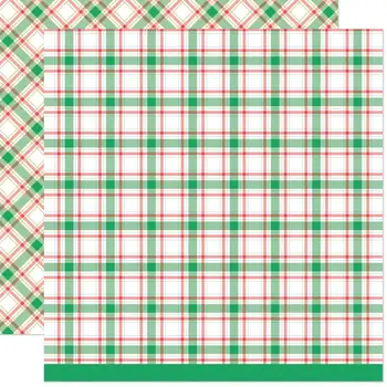 LAWN FAWN LAWN FAWN LET IT SHINE HOLIDAY PLAIDS MISTLETOE 12x12 CARDSTOCK