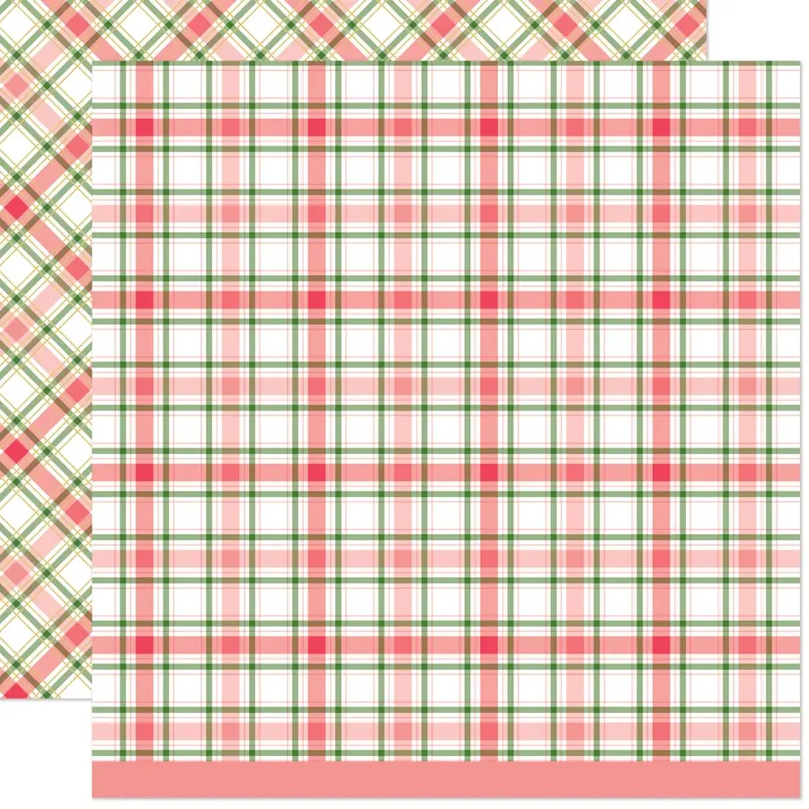 LAWN FAWN LAWN FAWN LET IT SHINE HOLIDAY PLAIDS GINGER SNAP 12x12 CARDSTOCK