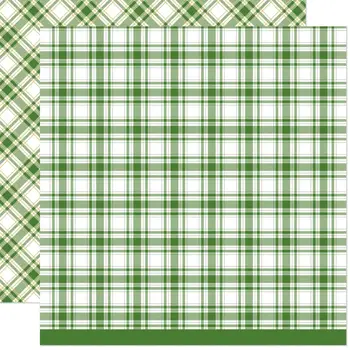 LAWN FAWN LAWN FAWN LET IT SHINE HOLIDAY PLAIDS PINECONE PATH 12x12 CARDSTOCK