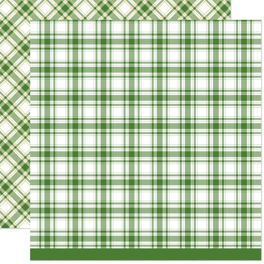 LAWN FAWN LAWN FAWN LET IT SHINE HOLIDAY PLAIDS PINECONE PATH 12x12 CARDSTOCK