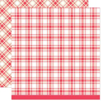 LAWN FAWN LAWN FAWN LET IT SHINE HOLIDAY PLAIDS POINSETTIA 12x12 CARDSTOCK
