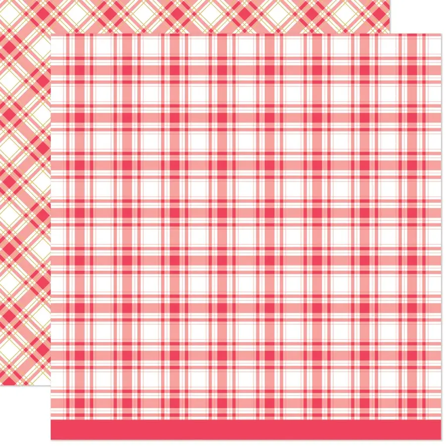 LAWN FAWN LAWN FAWN LET IT SHINE HOLIDAY PLAIDS POINSETTIA 12x12 CARDSTOCK