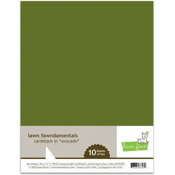 LAWN FAWN LAWN FAWN AVOCADO 8.5x11 CARDSTOCK 10/PK