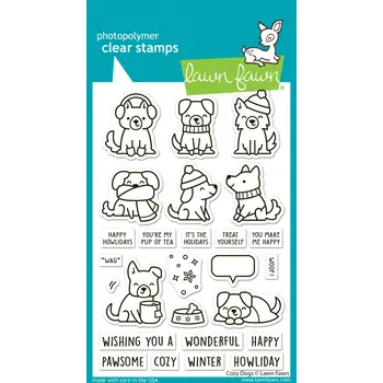 LAWN FAWN LAWN FAWN COZY DOGS CLEAR STAMP SET
