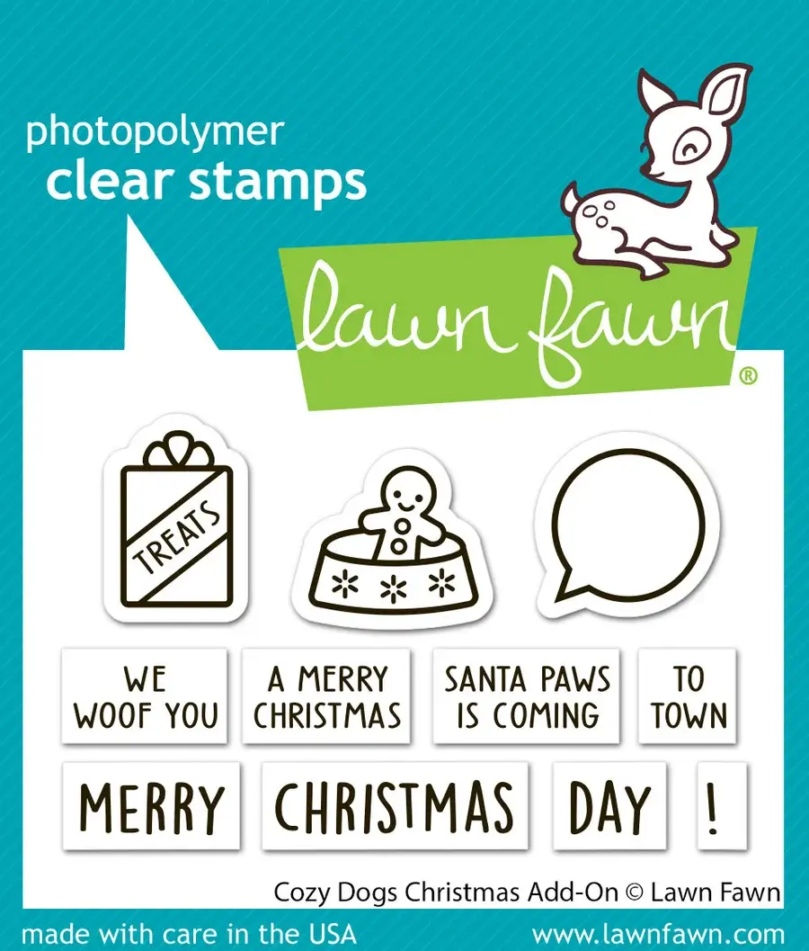 LAWN FAWN LAWN FAWN COZY DOGS CHRISTMAS ADD-ON CLEAR STAMP SET