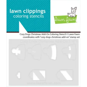 LAWN FAWN LAWN FAWN COZY DOGS CHRISTMAS ADD-ON COLORING STENCIL SET